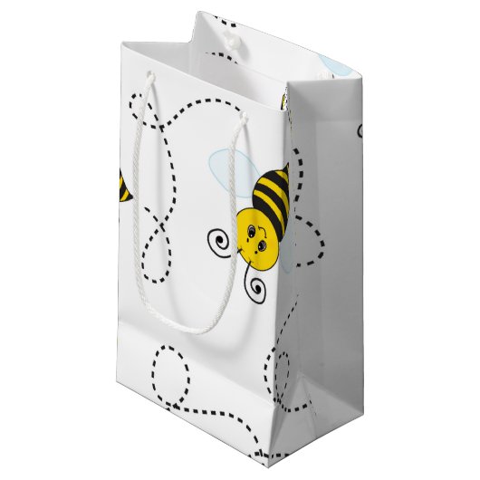 Bumblebee Flying Yellow Black Bumble Bee Klein Cadeauzakje (Voorkant Gekanteld)