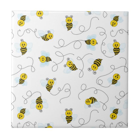 Bumblebee Flying Yellow Black Bumble Bee Tegeltje (Voorkant)