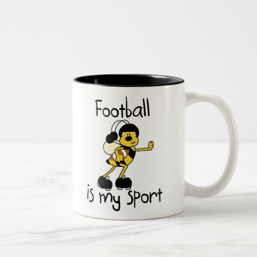 Bumblebee Football Mijn sport Tweekleurige Koffiemok (Rechts)