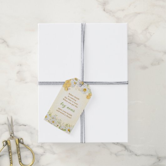 Bumblebee Gele Baby shower Sprinkle Fles Favor Cadeaulabel (Met Touw)