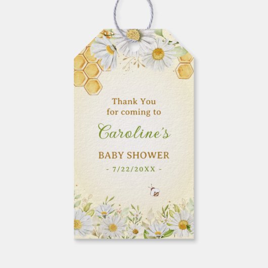 Bumblebee Gele Baby shower Sprinkle Fles Favor Cadeaulabel (Achterkant)