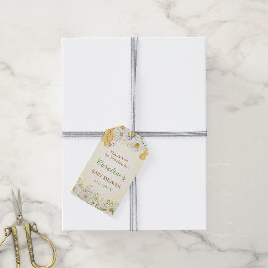 Bumblebee Gele Baby shower Sprinkle Fles Favor Cadeaulabel (Met Touw)