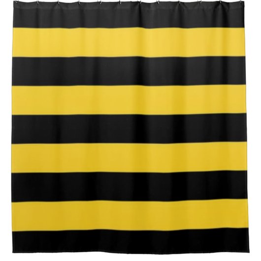Bumblebee gele en zwarte horizontale strepen douchegordijn (Voorkant)