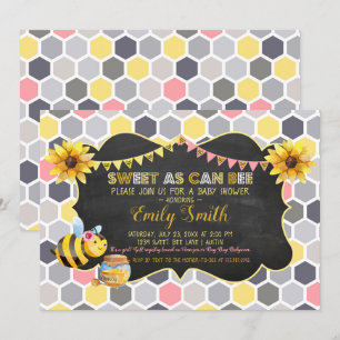 Bumblebee, gezoet als bijenmeisje Baby shower Kaart
