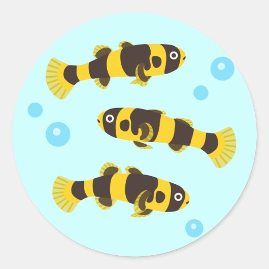 Bumblebee Goby Fish Ronde Sticker (Voorkant)