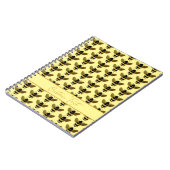 BUMBLEBEE GOLD BLACK BEE HERHALING PATROON GEEL NOTITIEBOEK (Linkerzijde)