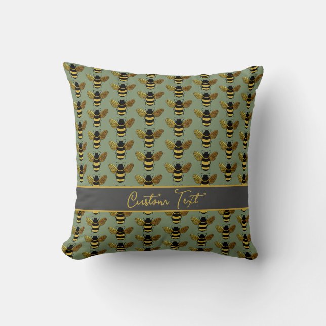 BUMBLEBEE GOLD BLACK IS EEN HERHALING VAN PATTERN  KUSSEN (Voorkant)