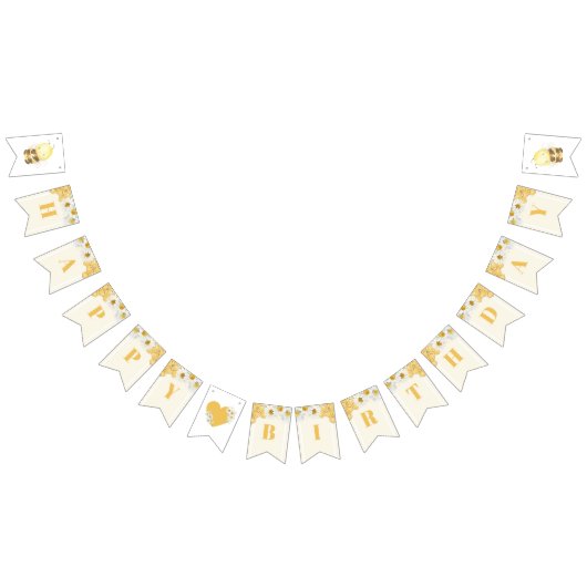 Bumblebee Happy Birthday Bije Kinder Honingbijen Vlaggetjes (Alle)