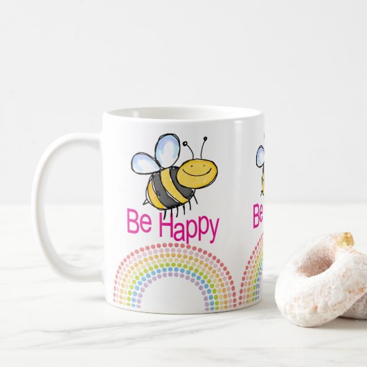 Bumblebee Happy Rainbow-Mok Koffiemok (Met donut)