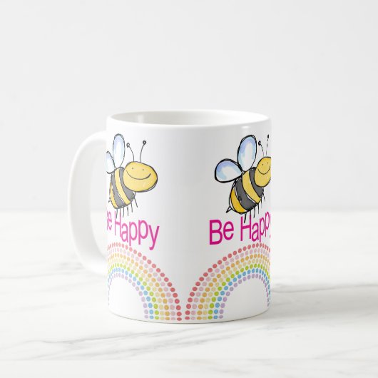 Bumblebee Happy Rainbow-Mok Koffiemok (Voorkant links)