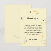 Bumblebee Honey Genderneutraal Baby shower Bedankkaart (Voorkant / Achterkant)
