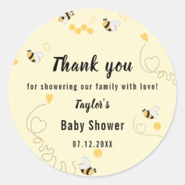 Bumblebee Honey Genderneutraal Baby shower Ronde Sticker
