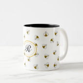 Bumblebee Honey Personalized Monogram Coffee Mok (Voorkant rechts)