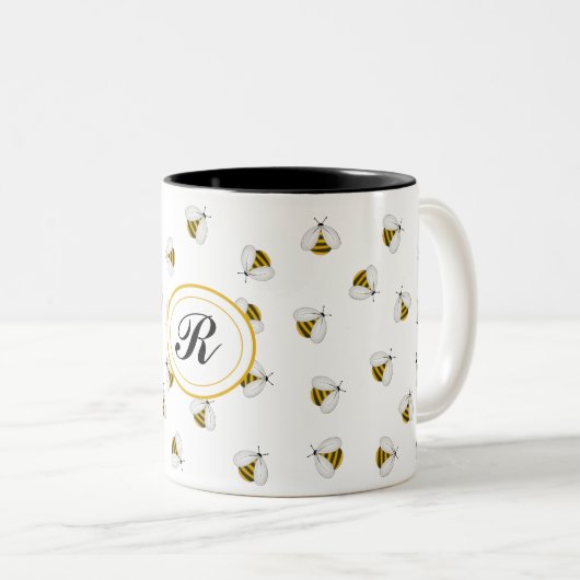 Bumblebee Honey Personalized Monogram Coffee Mok (Voorkant rechts)
