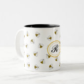 Bumblebee Honey Personalized Monogram Coffee Mok (Voorkant links)