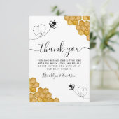 Bumblebee Honeycomb Baby shower Bedankkaart (Staand voorkant)