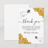 Bumblebee Honeycomb Baby shower Bedankkaart (Voorkant / Achterkant)