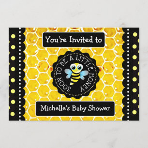 Bumblebee Honingbij Thema Baby shower Uitnodiging