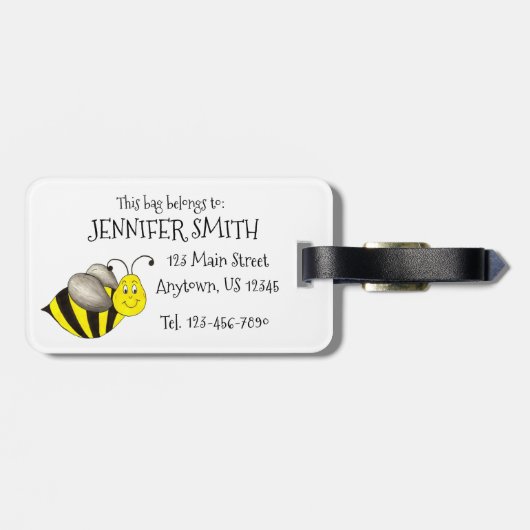 Bumblebee honingbijen bagagelabel (Achterkant horizontaal)