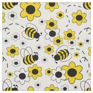 Bumblebee honingbijen Witte geel Stof