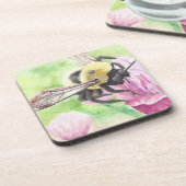 Bumblebee in de bloemen bier onderzetter (Linkerzijde)