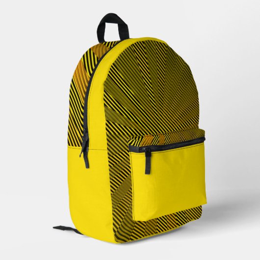'BumbleBee Kaleidoscope' Backpack   Bedrukte Rugzak (Achterkant Hoek Links)