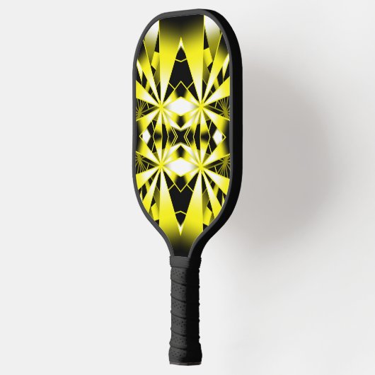 Bumblebee kleurenverloop gevuld Perspectiefkunst Pickleball Paddle (Links)