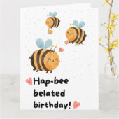 Bumblebee late verjaardag kaart (Gele Bloem)