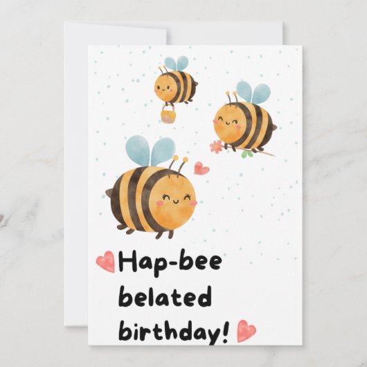 Bumblebee late verjaardag kaart (Voorkant)