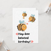 Bumblebee late verjaardag kaart (Voorkant / Achterkant in situ)