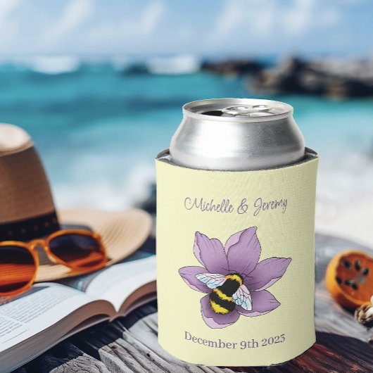 Bumblebee Lavendel Bloem Geel Bruiloft Blikjeskoeler