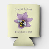 Bumblebee Lavendel Bloem Geel Bruiloft Blikjeskoeler (Achterkant)