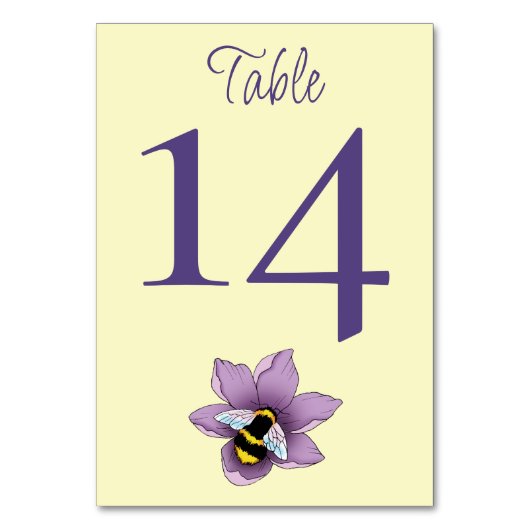 Bumblebee Lavendel Bloem Geel Bruiloft Kaart (Achterkant)