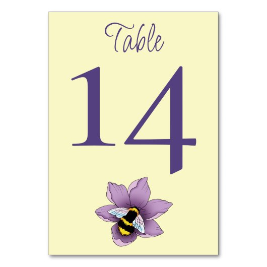 Bumblebee Lavendel Bloem Geel Bruiloft Kaart (Voorkant)