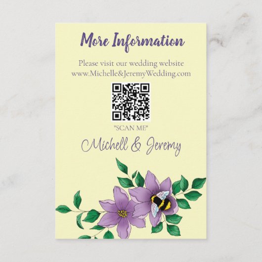 Bumblebee Lavendel bloem geel Informatiekaartje (Achterkant)