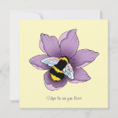 Bumblebee Lavendel Bloem Geel Kaart (Achterkant)