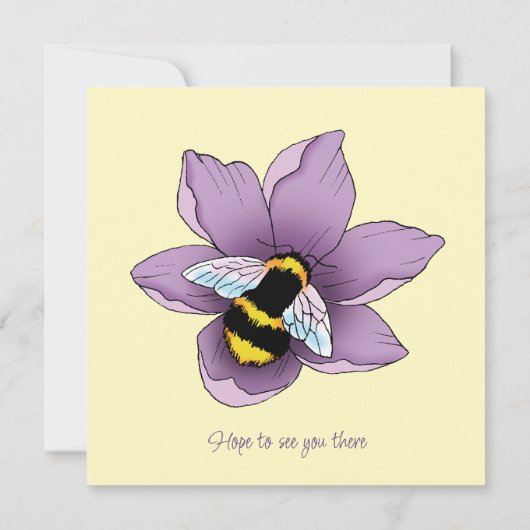 Bumblebee Lavendel Bloem Geel Kaart (Achterkant)