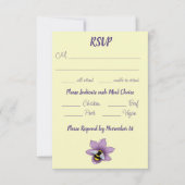 Bumblebee Lavendel Bloem Geel RSVP Kaartje (Voorkant)