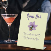 Bumblebee Lavendel Bloemen Geel Open Bar Reclamebord Met Voetstuk