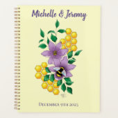 Bumblebee Lavendel Bloemen Gele Bruiloft Planner (Voorkant)