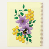 Bumblebee Lavendel Bloemen Gele Bruiloft Planner (Achterkant)