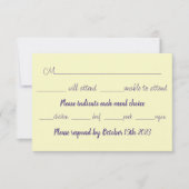 Bumblebee Lavendel Bloemen Gele Bruiloft RSVP Kaartje (Voorkant)