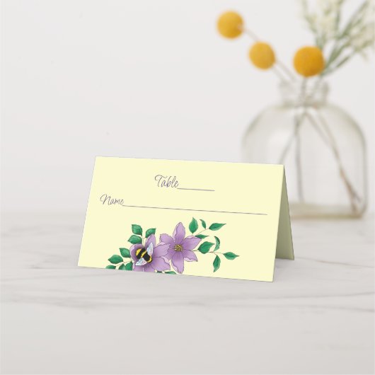 Bumblebee Lavendel Bloemen Plaatskaartje (Achterkant)