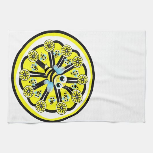 Bumblebee Lemon Keuken Handdoek (Horizontaal)