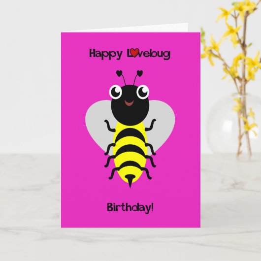 Bumblebee Love Bug Kaart (Gele Bloem)