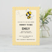 Bumblebee mammie om baby shower uit te nodigen kaart (Staand voorkant)