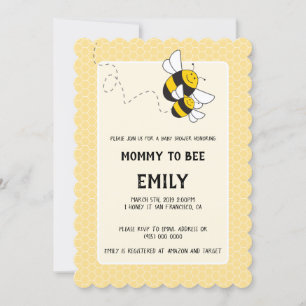 Bumblebee mammie om baby shower uit te nodigen kaart