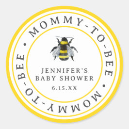  bumblebee mammie-tot-bijen Baby shower Ronde Sticker
