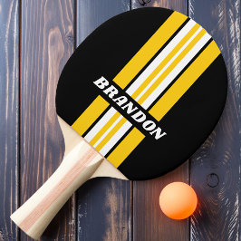 Bumblebee Nostalgische Rally Stripe met Naam Tafeltennisbatje