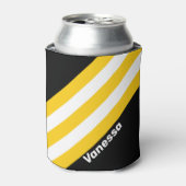Bumblebee nostalgische strepen met naam blikjeskoeler (Blikje Voorkant)